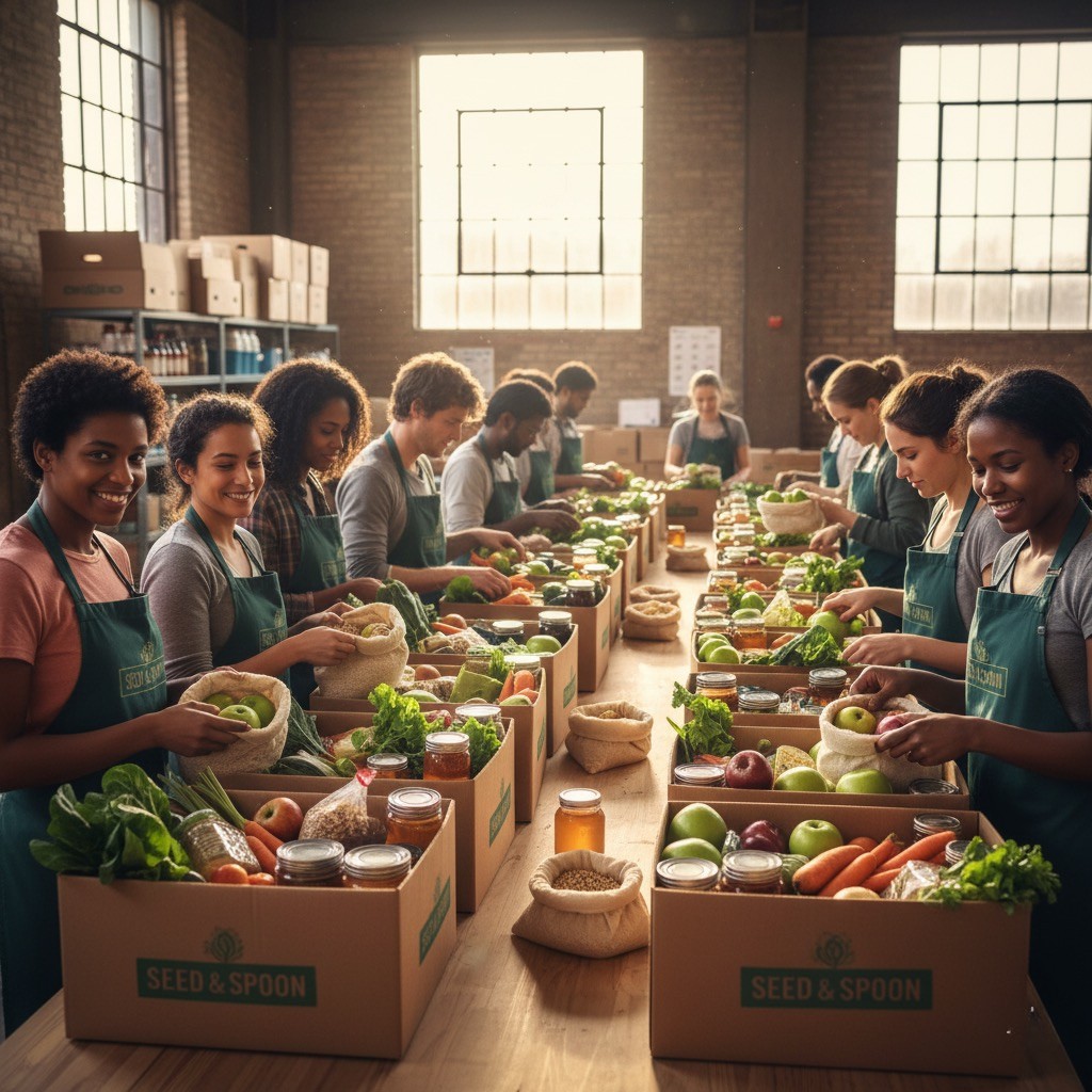 Rescued surplus food and fresh produce